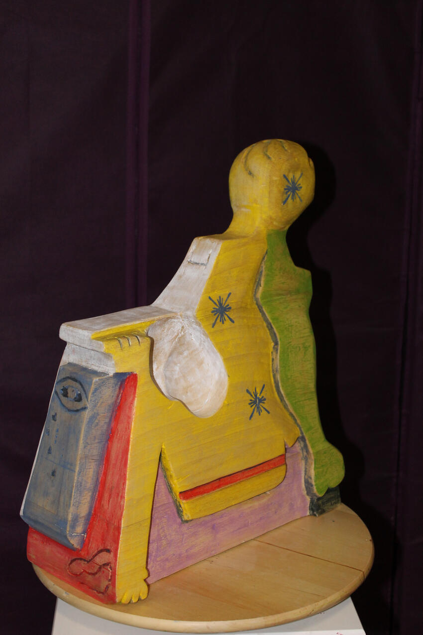 Deconstrucción Humana Talla en madera policromada deconstrucción humana