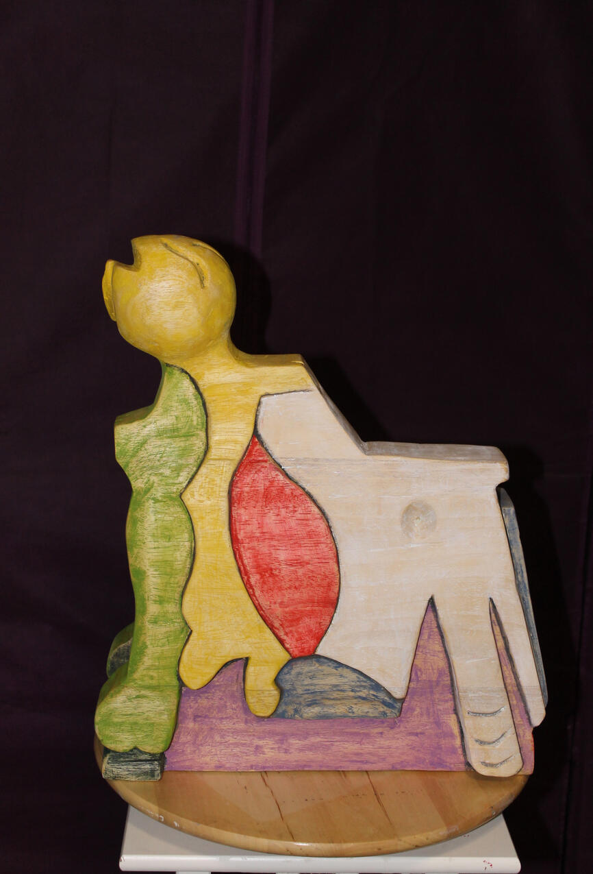 Deconstrucción Humana Talla en madera policromada deconstrucción humana