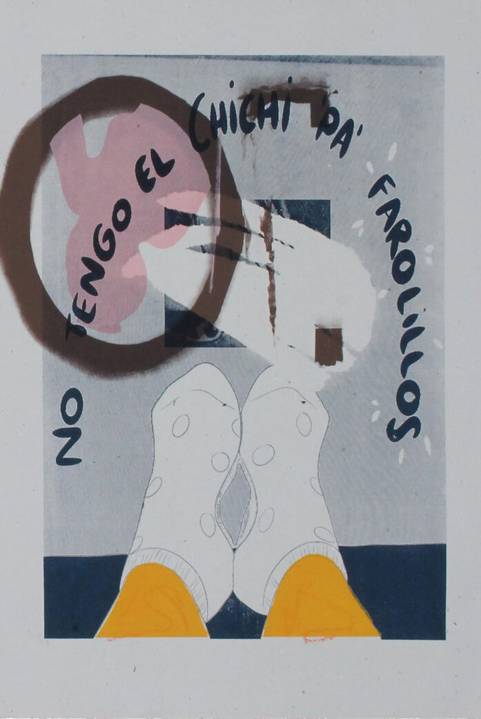 No tengo el chichi pa farolillos serigrafia calcetines de lunares y tacones de fondo